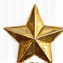 Achievement badge, golden star shape