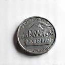 Achievement badge, silver coin shape
