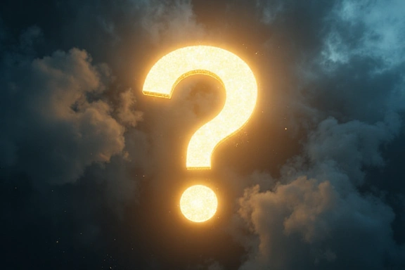 Question mark icon, glowing, abstract background