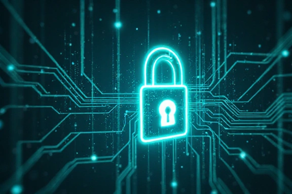 Digital privacy concept with padlock and data